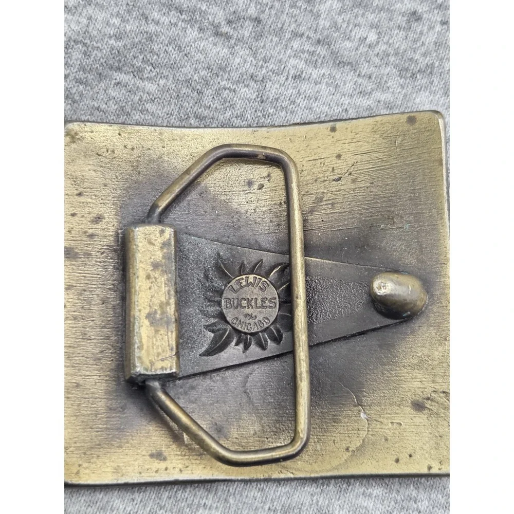 Vintage Heavy Working Class Myers Pumps Farm Equipment Belt Buckle Lewis Co